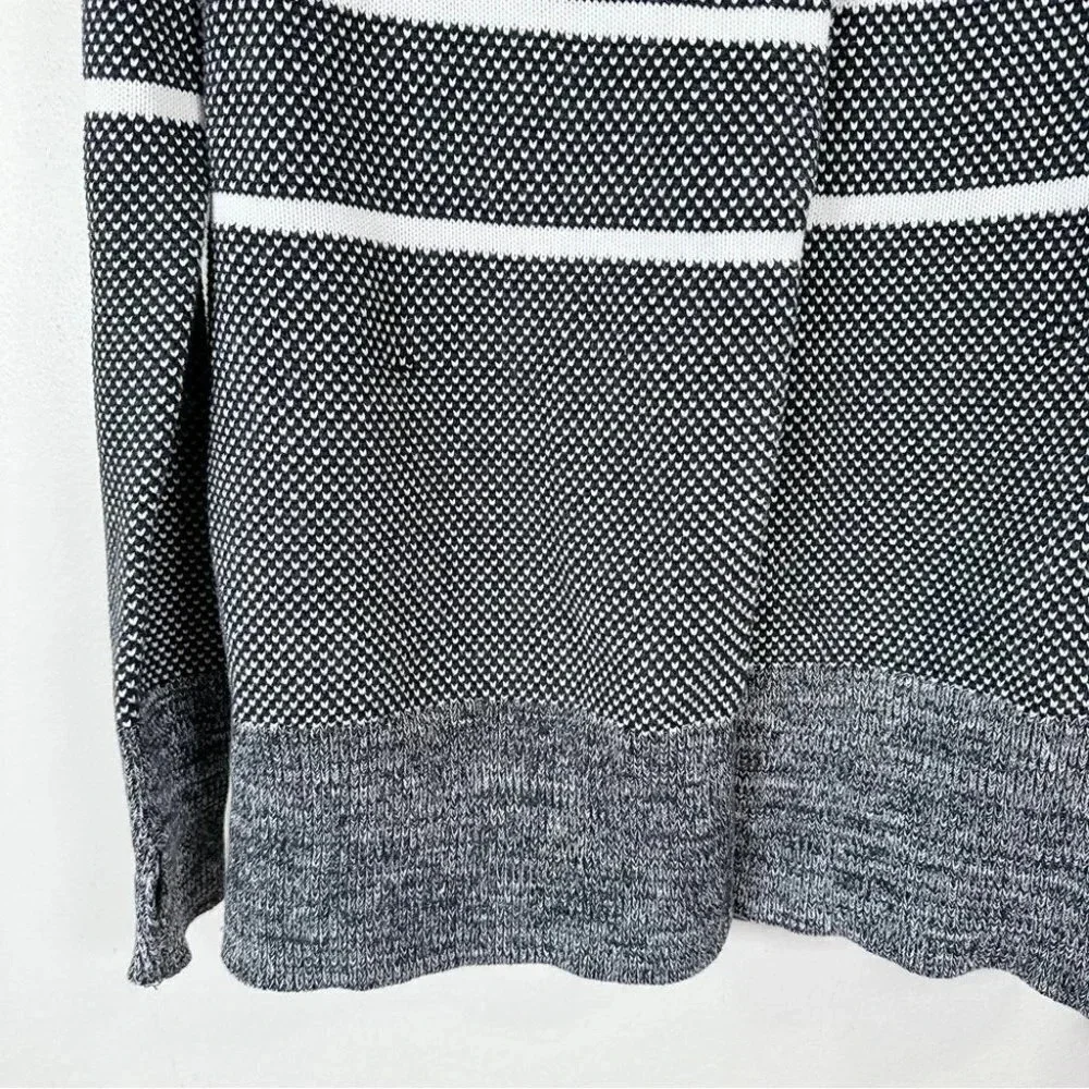 Ivivva Girls Size Feeling Toasty Cardigan Black Grey Stripe Wrap - Picture 10 of 16